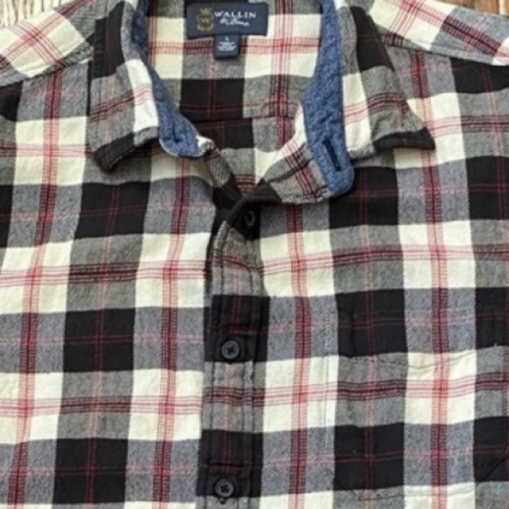 WALLIN & BROS Fall/Winter button down plaid  shirt 100% Cotton Made in India